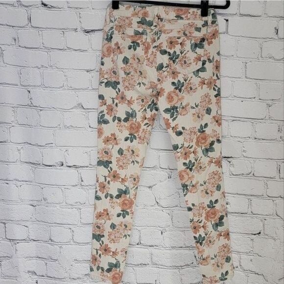 Tinseltown Size 7 Juniors Boho Hippie Retro Floral Rose Jeans - Picture 3 of 6
